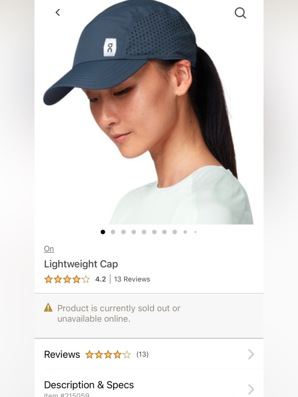 On Running Company - Lightweight Cap - Picture 2 of 6